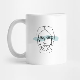 Minimal Line Drawing Female Face Mug